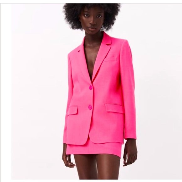 Zara Linen Mini Skirt With Darts in Fuchsia Pink. Trending now. New with tag. - Picture 5 of 8